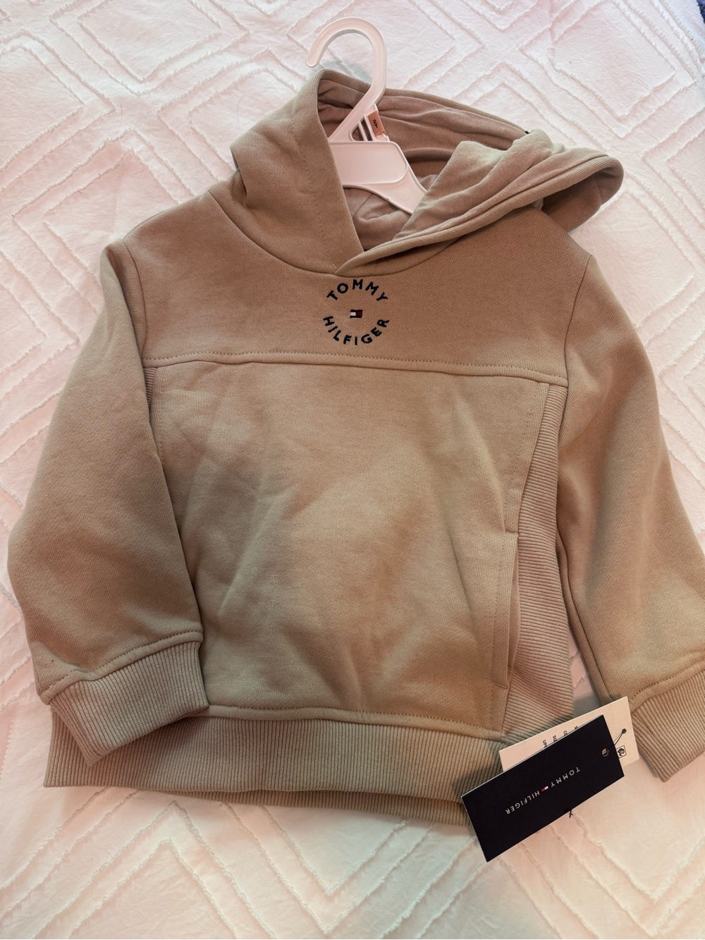 Tommy Hilfiger Kids Hooded Pullover Sweatshirt - Beige